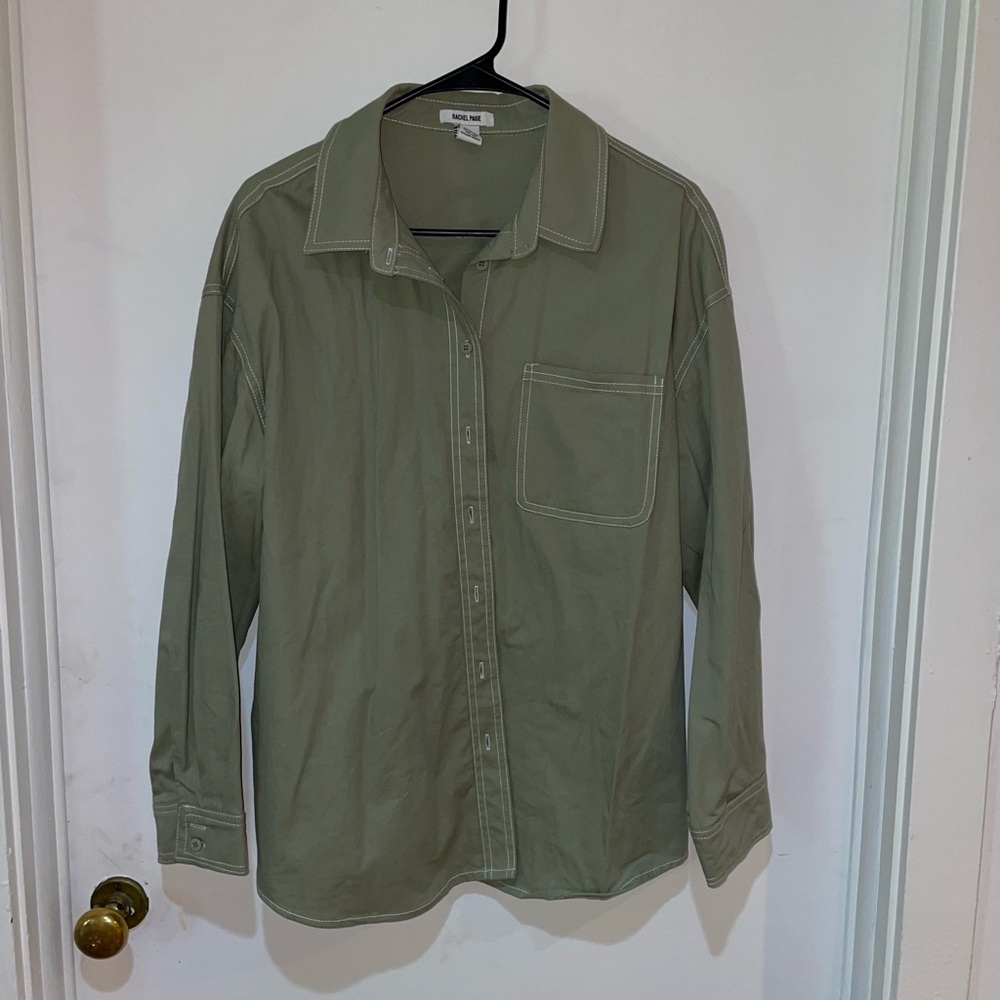 Women's Olive Green Shirt Jacket